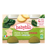 Babybio Pomme de terre de notre Ferme Epinard de nos régions Petits pots 2x130g - Image 1