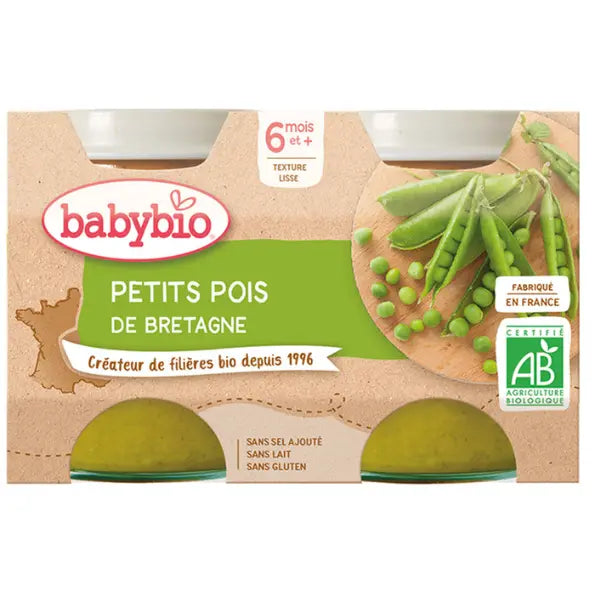 Babybio Pot petit pois 2x130 g - Image 1