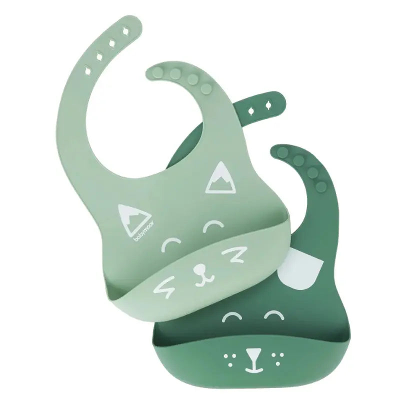 Babymoov Bavoirs Silicone Vert BIBISY x 2 - Image 1