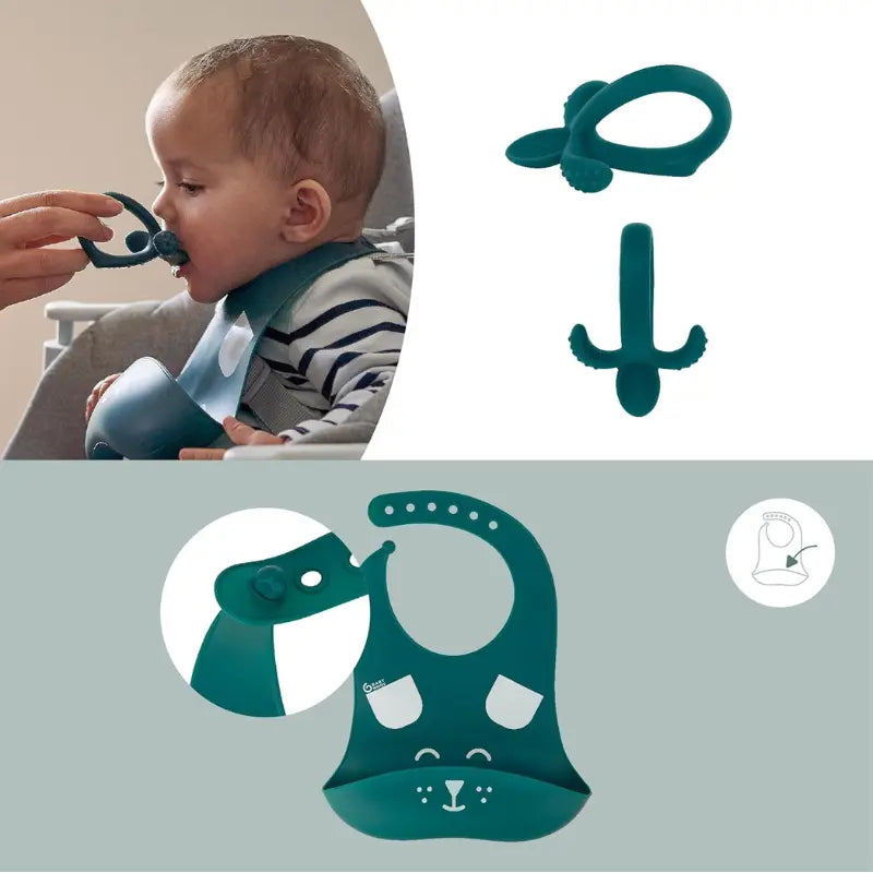 Babymoov Coffret Repas Bébé FIRST'ISY Renard - Bleu - Image 4