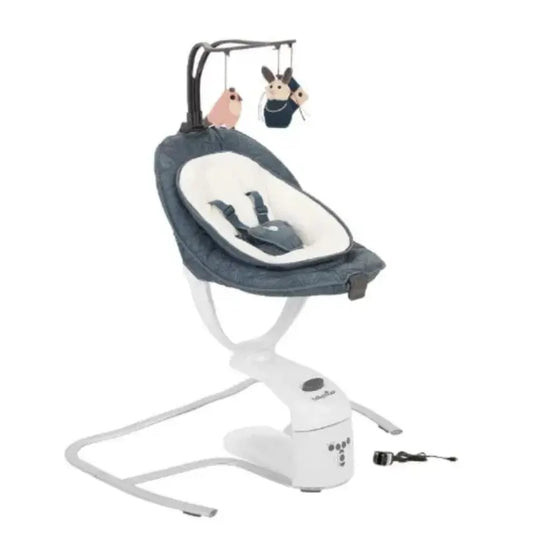 Babymoov Swoon Motion Balancelle Bébé Electrique 360° – Blue Petal - Image 1