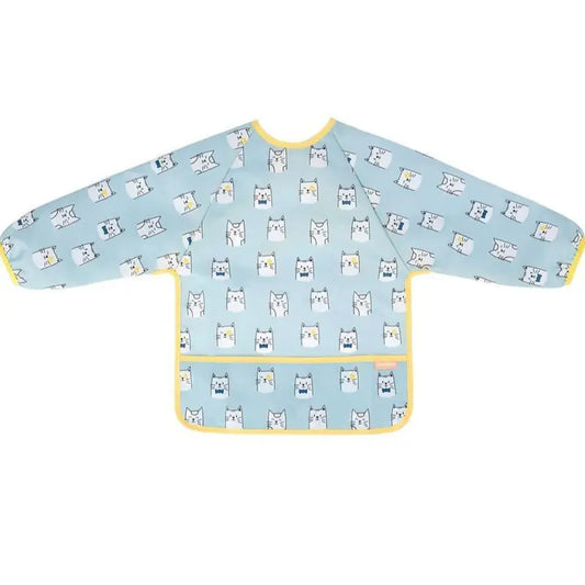 Badabulle Bavoir manches longues animaux - Bleu - Image 1