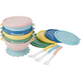 Badabulle Lot de 5 bols ventouse antidérapants 330ml et 3 cuillères 1er âge souples - Image 1