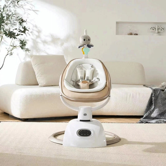 Balancelle Électrique Bébé Kidilo – Design Moderne - Biege - Image 1