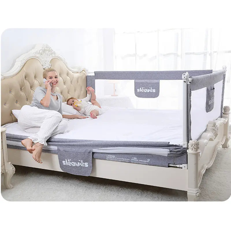Barrière de lit pour la sécurité de bébé Gris - Image 2