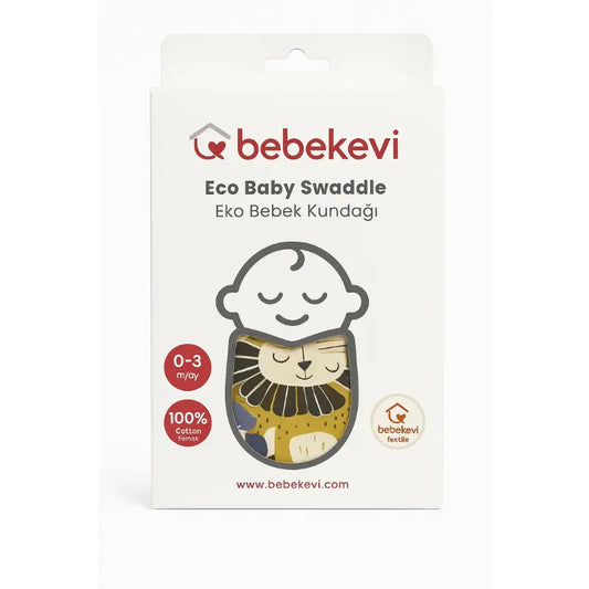 BebekEvi Eco Baby Swaddle – Couverture d’Emmaillotage Bébé 0-3 Mois 100% Coton - Image 1