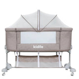 Berceau Bébé Multifonction Kidilo – Moustiquaire et Roulettes – Beige - Image 1