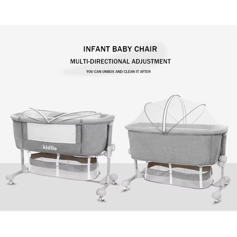 Berceau Bébé Multifonction Kidilo – Moustiquaire et Roulettes – Beige - Image 5
