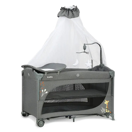 Berceau convertible 3 en 1 pour bébé T-704L Gris - Image 1