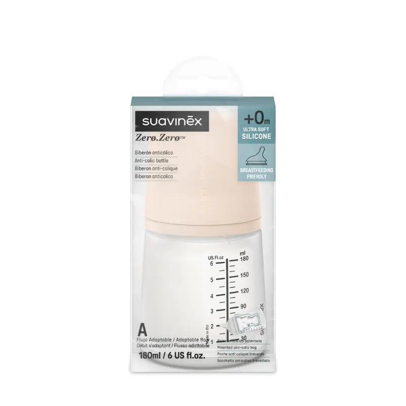Biberon anti-colique Suavinex ZERO ZERO Adaptive Flow 180 ml (A) - Image 3