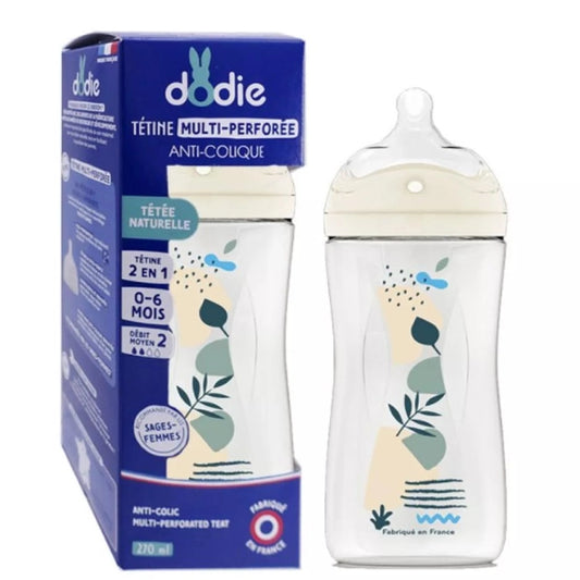 Biberon bébé anti-colique bleu DODIE – 270ml - Image 1