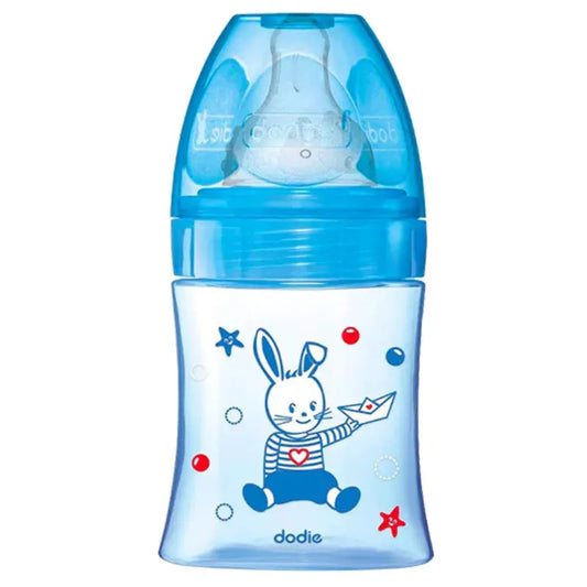 Biberon Dodie Anti-Colique Tétine Ronde 150ml (0-6m) - Bleu Bateau - Image 1