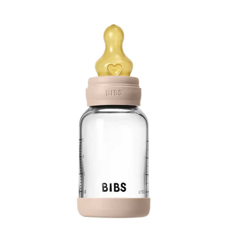 Biberon en Verre 120ml avec Tétine en Latex Débit lent – BIBS - Blush - Image 2
