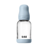 Biberon en Verre 120ml avec Tétine en Silicone Débit Lent - Baby Blue - Image 1