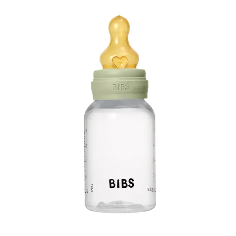 Biberon en Verre 120ml avec Tétine en Silicone Débit Lent - Sage - Image 2