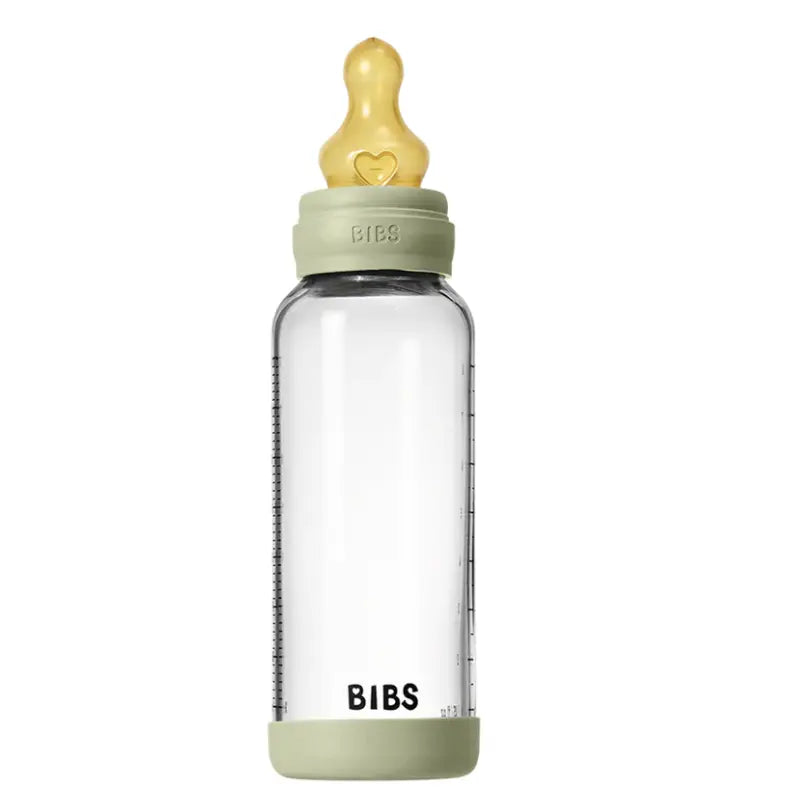 Biberon en Verre 240ml avec Tétine en Latex Débit Moyen - Sage - Image 2