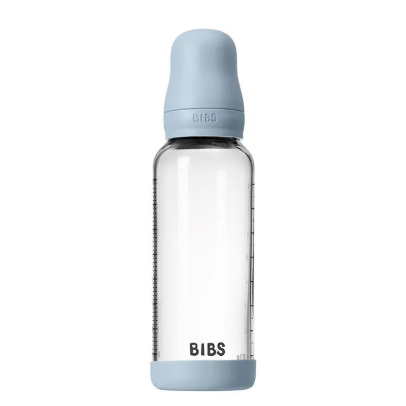 Biberon en Verre 240ml avec Tétine en Silicone Débit Moyen - Baby Blue - Image 1