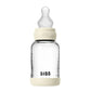 Biberon en verre rond 120 ml + tétine en silicone à débit lent - Ivoire - Image 2