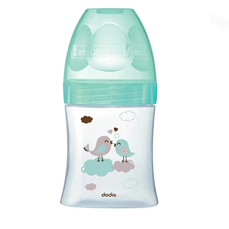 Biberon Verre Dodie Anti-Colique en Verre 150ml (0-6m) Vert Oiseaux - Image 1