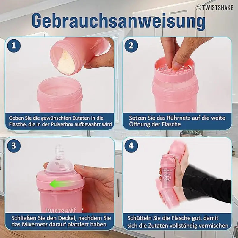 Biberons Anti-Coliques Twistshake 180ml Rose – 2m+ - Image 5