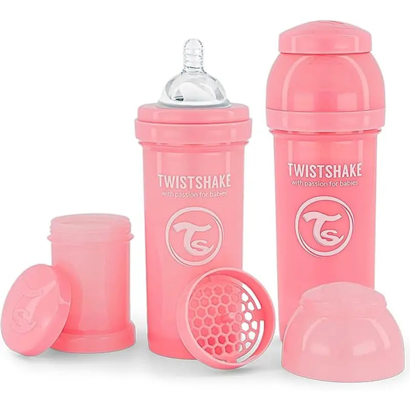 Biberons Anti-Coliques Twistshake 260ml Rose – 2m+ - Image 1