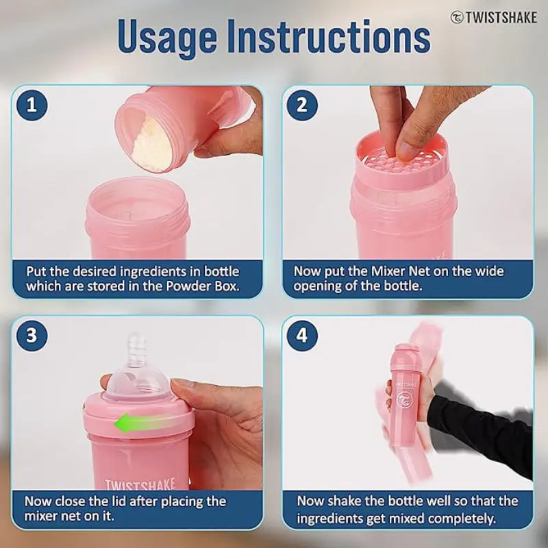 Biberons Anti-Coliques Twistshake 260ml Rose – 2m+ - Image 5