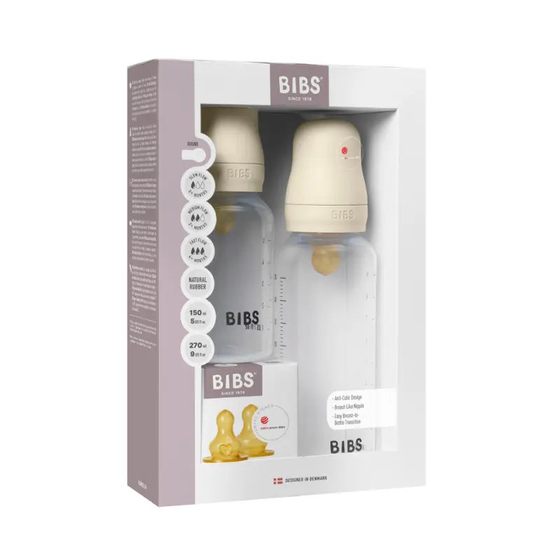 BIBS - Biberons ronds Grow and Flow en latex 150 ml - 270 ml – Ivoire - Image 2