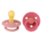 BIBS Colour Sucette Ronde en Caoutchouc Naturel – Lot de 2 - Rose Poudré - Corail - Image 1