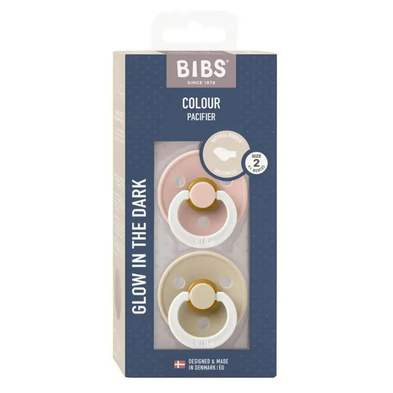 BIBS – Lot de 2 Sucettes Anatomiques Blush-Vanille