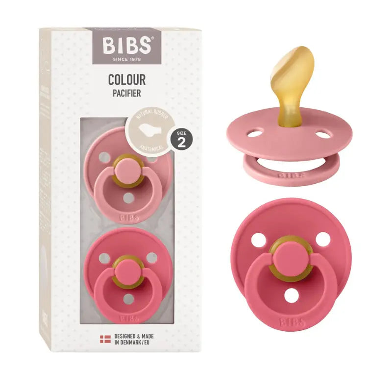 BIBS Lot de 2 Sucettes Anatomiques - Dusty Pink/Coral