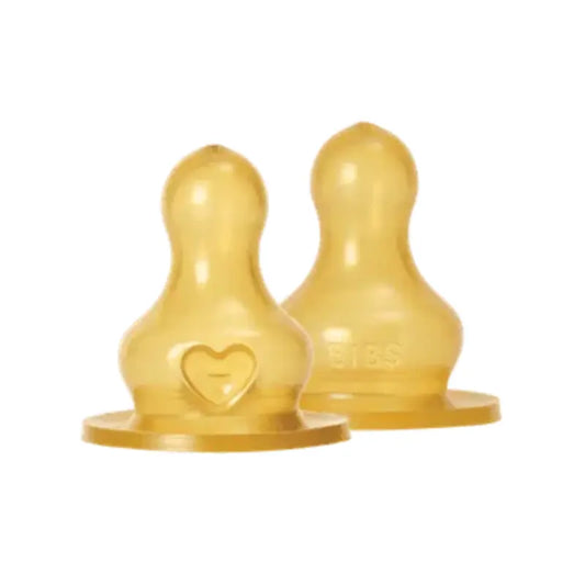 Bibs Lot de 2 tétines rondes en latex à débit lent pour biberons 4mois+ - Image 1