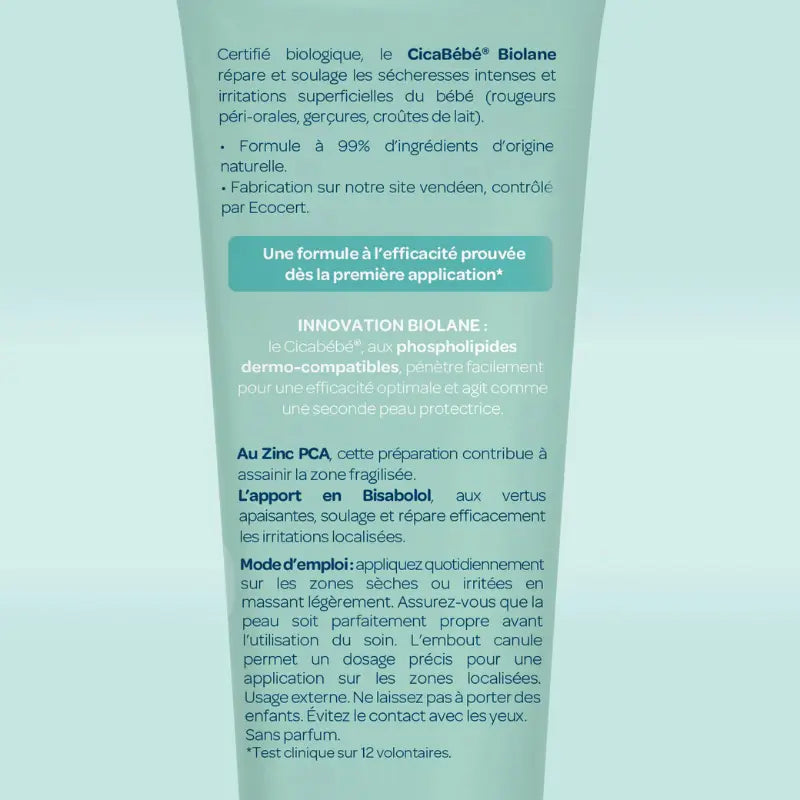 BIOLANE Cicabébé Certifié Biologique  Crème Réparatrice et Apaisante pour Bébé 40ml - Image 4