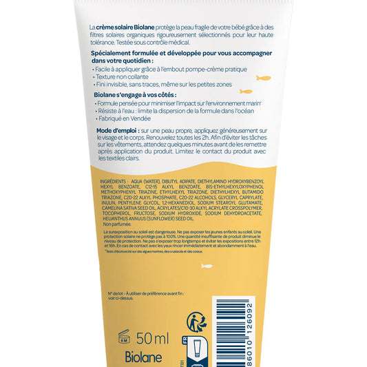 Biolane Crème solaire SPF50 Visage - Corps 50ml - Image 3