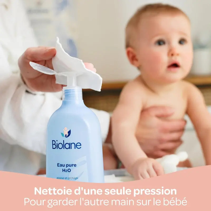 BIOLANE Eau Pure H2O 350ml Nettoyant Doux pour Visage, Corps et Siège Bébé Sans Rinçage - Image 4