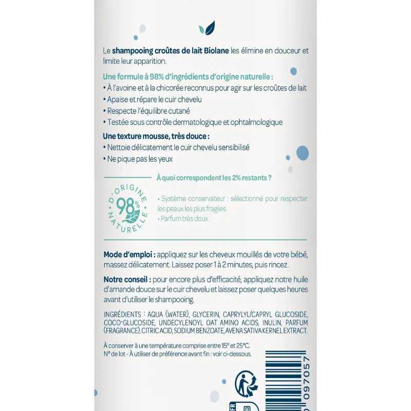 BIOLANE Shampoing Bébé Croûtes de Lait 150ml Traitement Doux et Apaisant - Image 2