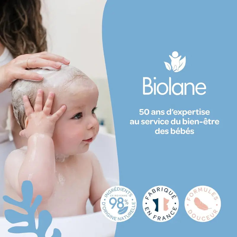 BIOLANE Shampoing Doux Bébé 350ml Nettoie et Démêle les Cheveux – 97% d’Origine Naturelle - Image 7