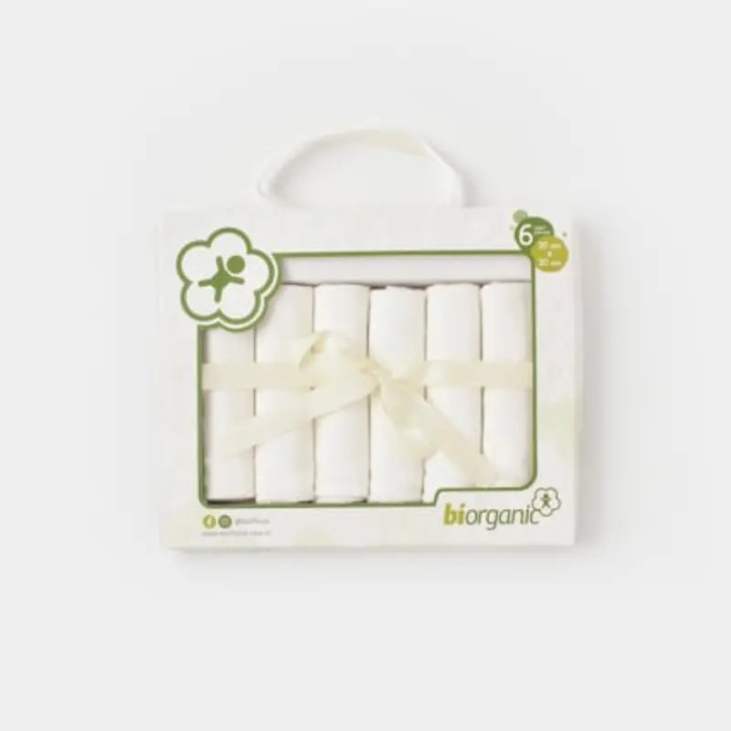 biorganic  Lingettes bio certifiées GOTS, lot de 6, 20 x 20 cm - Image 1