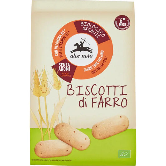 Biscuits Bébé Alce Nero au Blé Farro Bio 250 g – Naturels & Sains - Image 1