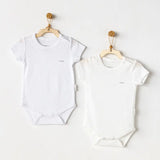 Body bébé Andywawa Jacquard à manches courtes, lot de 2, AC24704 , blanc-écru - Image 1