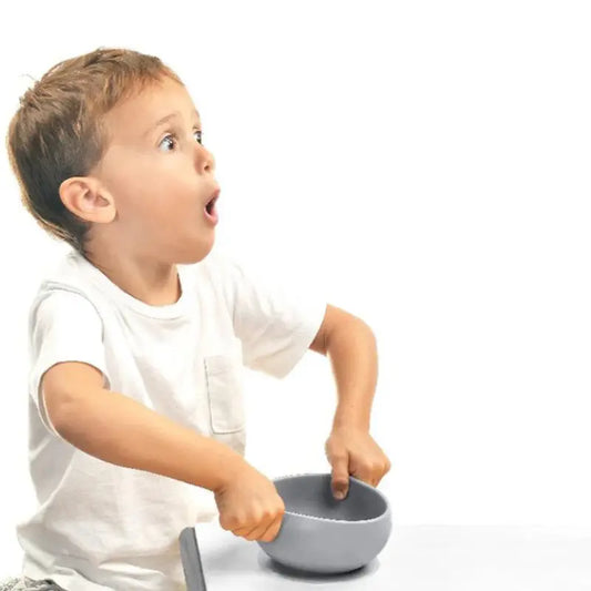 Bol avec Couvercle et Ventouse MINIKOIOI en Silicone – Gris - Image 3