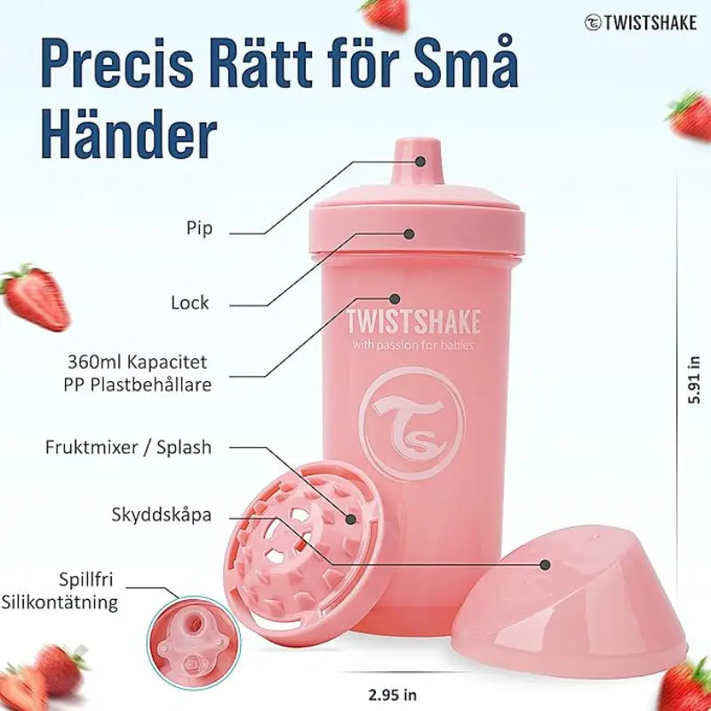 Bouteille anti-fuite Twistshake pour enfant 360 ml - Rose -12 mois  plus - Image 3