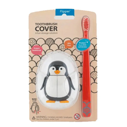Brosse à dent Flipper avec couvercle - Pingouin - Image 1