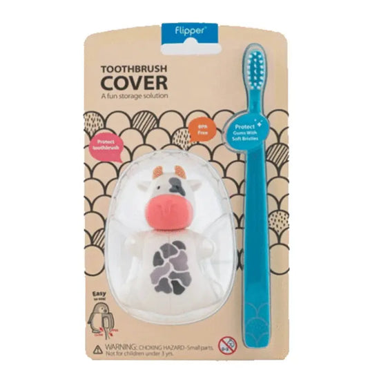 Brosse à dent Flipper avec couvercle - Vache - Image 1