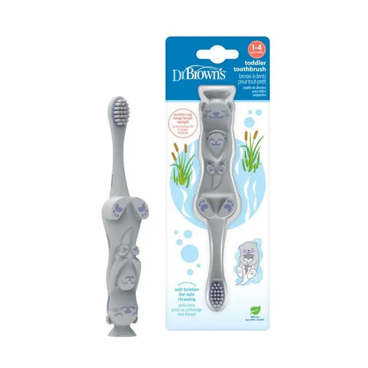 Brosse à dents pour tout-petits Dr. Brown’s – loutre – paquet de 1 - Image 1