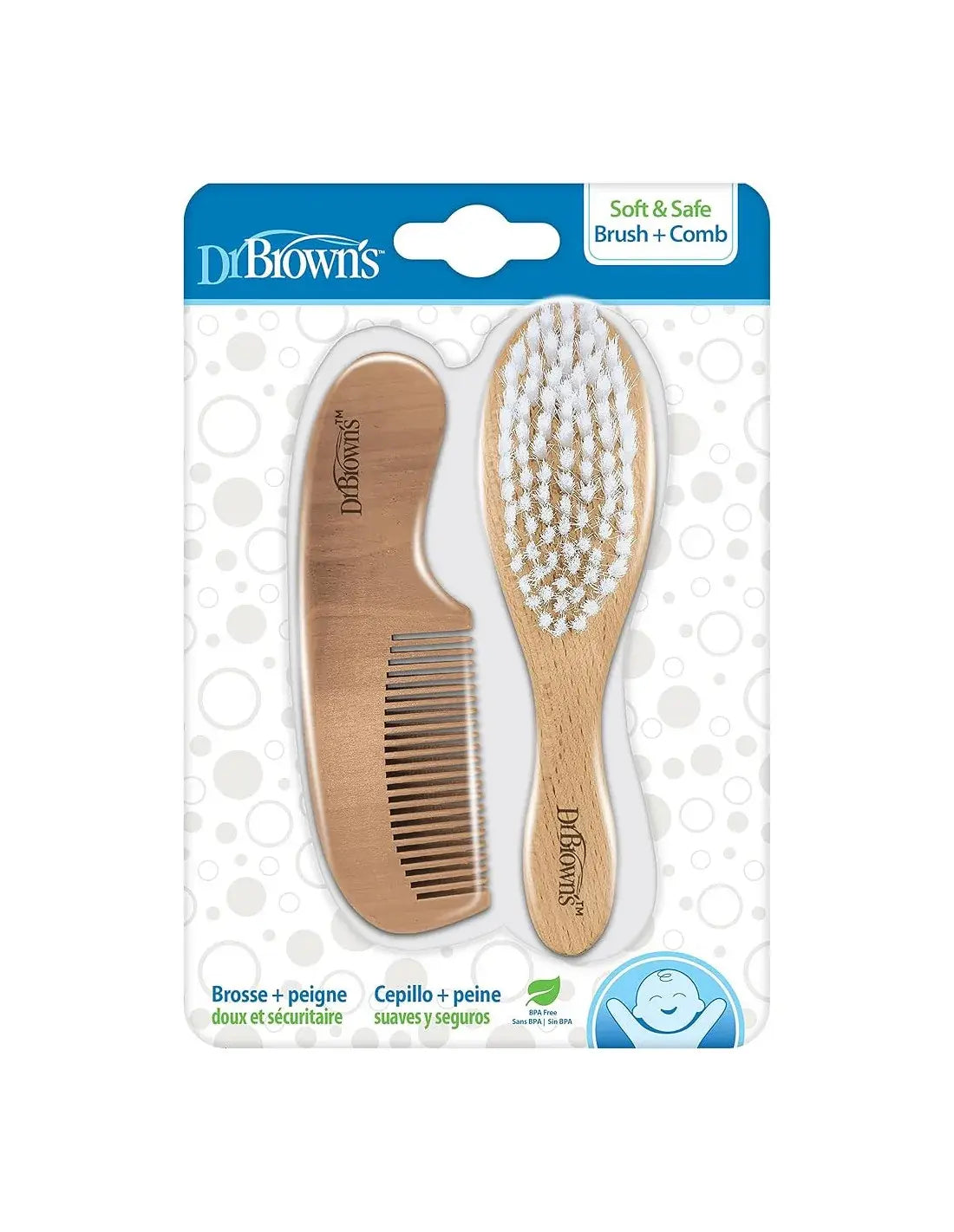 Brosse et peigne en bois tendre du Dr Brown's - Image 1