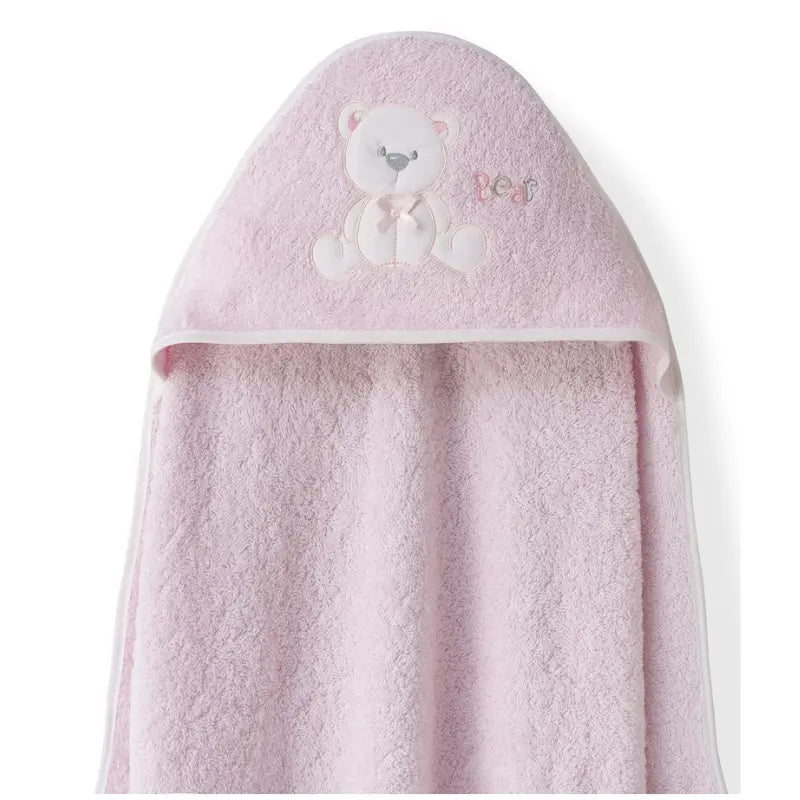 Cape de bain 1X1 Mod Ours Nœud papillon + Bavoir rose - Image 1