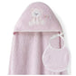Cape de bain 1X1 Mod Ours Nœud papillon + Bavoir rose - Image 2