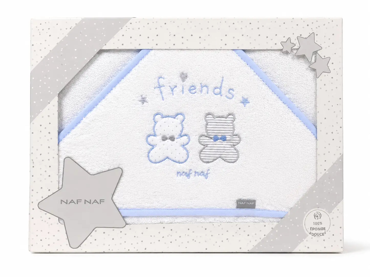 Cape de Bain à Capuche Bébé NAF NAF – Broderie Oursons 100% Coton - Image 1