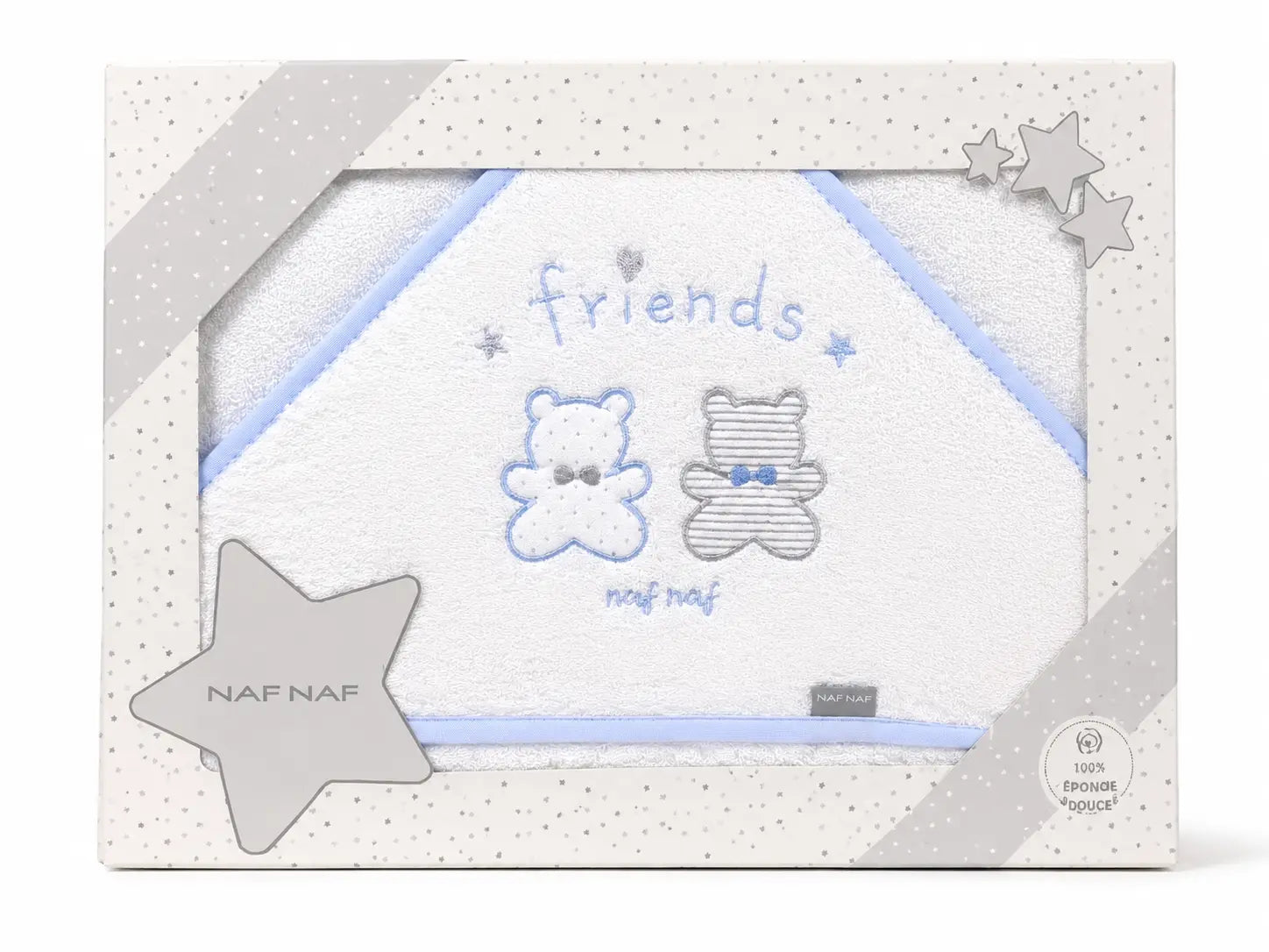 Cape de Bain à Capuche Bébé NAF NAF – Broderie Oursons 100% Coton - Image 1