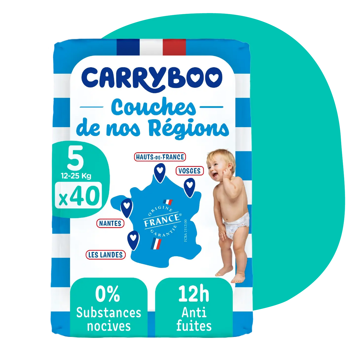 Carryboo Couches Écologiques Taille 5  12-25kg 40 unités - Image 1